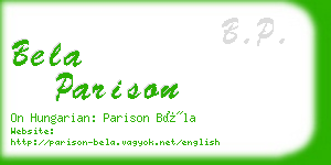 bela parison business card